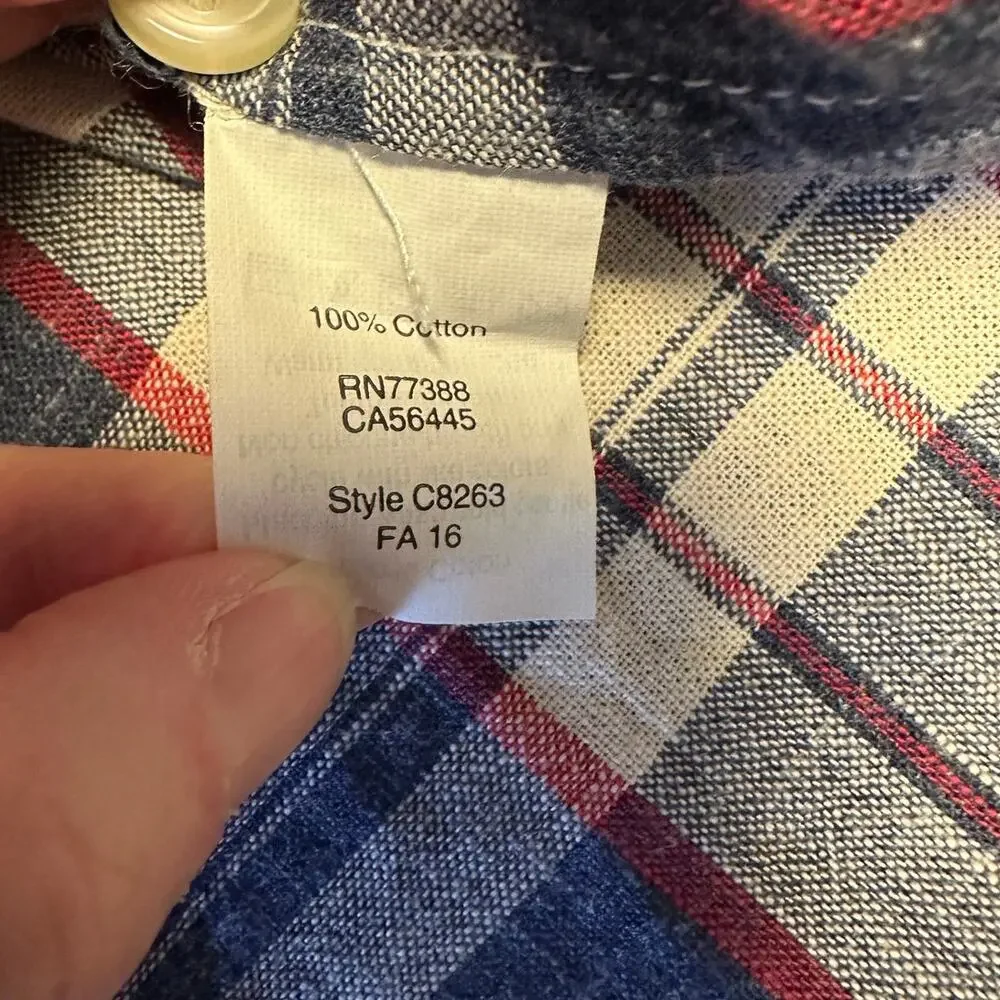 J. Crew Flannel Boy Fit Half Button Long Sleeve Shirt Size L - Picture 5 of 8